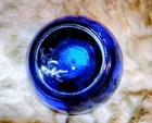 Vintage Viking Colbolt Blue Glass Round Table Lighter Great Used Condition