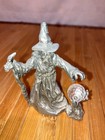 Vintage Gallo Pewter Wizard Figurine Iridescent Crystal Ball Staff Fantasy