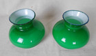 Vintage Pair Of Victorian Style Cased Green Glass Shades