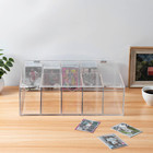 5 Compartment Trading Cards Storage Box - Premium Clear Acrylic Collectors Sport