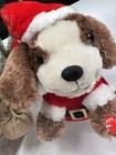 Dan Dee Animated Christmas Brown Dog Plush Toy Sings Dances 9 Inches Santa Suit