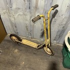 Vtg Yellow Kick Scooter Very Early And Rare
