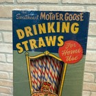 Vintage 1950s Mother Goose Drinking Straws Advertising Box W  Straws Sweetheart