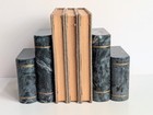 Pair Of Veined Green Marble  book  Bookends