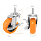 Caster Wheels 3in Casters 32pc Polyurethane Locking Swivel Heavy Duty W brake