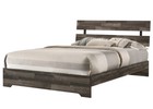 Rustic Brown Finish Queen Size 5pc Platform Bed Set Wooden Bedroom Furniture