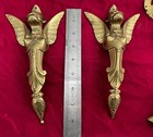 Antique French Bronze Winged Gargoyle Furniture Corner Decoration Mount Set