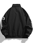 Men   s Racing Letter Print Zip Up Regular Fit Jacket