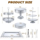 Silver Cake Stand Sets  Metal Dessert Table Display Tiered Cupcake Holder Foo   