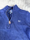 Vineyard Vines Sweater Boys Blue 100  Cotton Long Sleeve 1 4 Zip Mock Neck