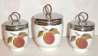 Lot Of  3  Royal Worcester Egg Cups Coddlers With Lids - Peaches And Berries