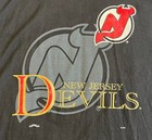 Vintage New Jersey Devils T Shirt Size Xl Nutmeg Nhl Hockey Black Used Vtg 
