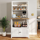 5 Tier Kitchen Bakers Rack With Power Outlet Microwave Stand Coffee Bar Station