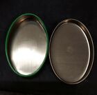 Vintage 1983 Enesco Miniature  Christmas Holiday Trinket Tin Gift Box With Girl