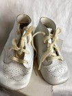 Vintage Mrs Day s 1950 s Ideal White Leather Baby Shoes 