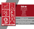 Cute Baby Animals Nursery Art Design Glass Etching Stencils Reusable Armour Etch