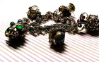 Vintage Etruscan Revival 800 Silver Bracelet With  5  Fob Charms  7 75  51 4gr