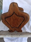 Vtg Mcm Wood Sewing Box Organizer Basket Wood Handle Read 10x10x9