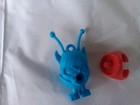 Vintage Rare Gumball vend Light Blue 2 Pc Rat Fink Ring With Red Base Nos