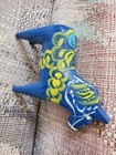 Swedish Dala Horse 6 Inches Vintage Wooden Blue Yellow And White Sweden