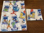Sesame Street Twin Bed Sheet   Pillowcase Set 2-piece Pictorial Cotton Blend Euc