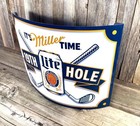 Miller Lite Beer Golfing 13  Rolled Form Metal Aluminum 3d Sign Garage Bar New