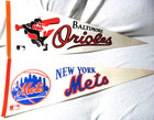 Pair  2  Vintage Mlb Baseball Pennants Full Size 1970 s  Baltimore   New York