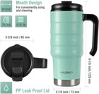24 Oz Travel Mug  Stainless Double Wall Vacuum Insulated Tumbler With Handle   S