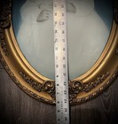 Gorgeous Large Victorian Ornate Gold Gesso Carved Convex Bubble Glass Frame