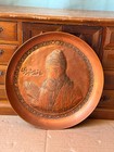 Vintage Middle Eastern Hand-chased Copper Wall Plate 8 6 