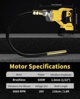 Cordless Concrete Vibrator 600w 6000rpm 3 8ft Shaft Tool  battery Not Included 