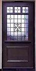 Victoria Exterior Front Door  Solid Wood    Stained Glass Panels