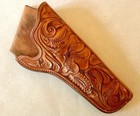 W f  Ohlemeyer Texas Floral Carved Colt Single Action 4 3 4    Vintage Holster
