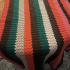 Nice Handmade Granny Crochet Cozy  Throw  Blanket  Late 70s Multicolored  68 X64