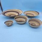 Set Of 5 Zulu South African Telephone Wire Baskets Bowls Trays Folk Art Handmade