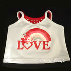 Build-a-bear Rainbow  love  Set  Tank Top   Jean Skirt Teddy Clothes Outfit