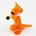 Miniature Tiny Lampwork Hand Blown Glass Orange Fox Figurine New 