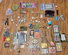 Vtg Junk Drawer Lot - Watches Keys Razors Knives Pens Lighters Toys   More  