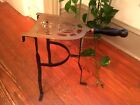 Antique Brass   Iron Hearth Fireplace Trivet Wood Handle 13 1 3  Tall