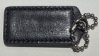 2   Coach Dark Brown Leather Key Fob Bag Charm Silver Ball Chain Hang Tag