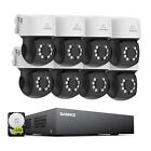Sannce 8ch Dvr 1080p 360   Pan tilt Security Camera System Outdoor Ai Detection
