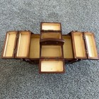 Vintage Singer Wooden Accordion Expandable Sewing Organizer Chest Box Fold Out