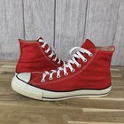 Vintage 80s Converse All-star High Top Red Canvas Sneakers Size 11 Made In Usa