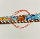Vintage Native American South Western Leather Seed Bead Belt 38 Inches