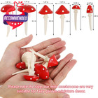 Juegoal Set Of 6 Fairy Garden Miniature 1 77 X 3 3 Inches  Red  White 