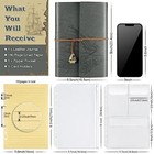Leather Notebook Journal  Travel Journal With 2 Pockets  Vintage A5 Grey