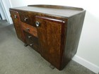 Streamline Antique 1940s Art Deco Mahogany Console Sideboard Buffet Good Sz 48 w