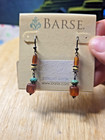 Barse Turquoise Amber Sterling Silver Dangle Earrings Nwt Bohemian Southwestern