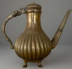 Huge Antique Mughal Aftaba Dallah 18th  Cent Islamic Brass Ewer 22lbs Palatial