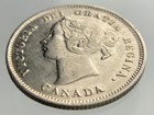 1898 Canada Small Five Cents Queen Victoria Circulated 5 Silver Coin Ngs026